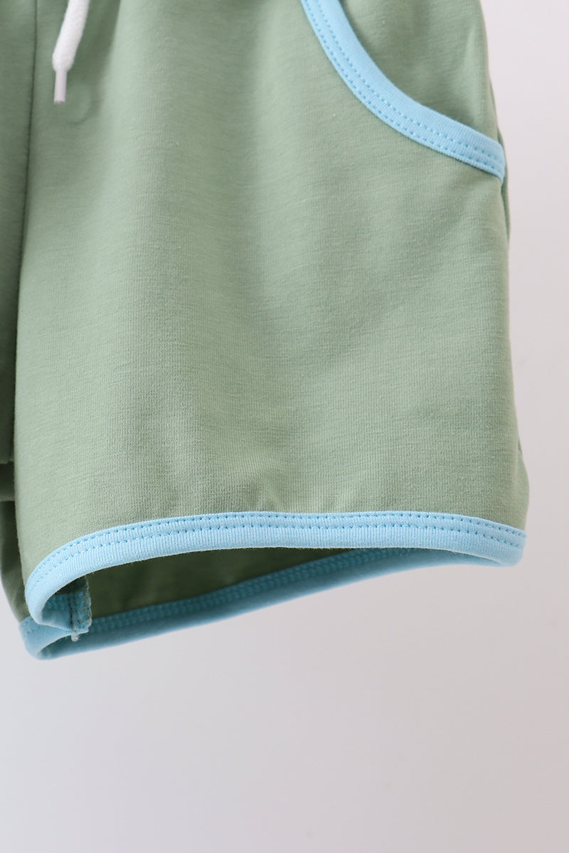 Blue sage shorts set