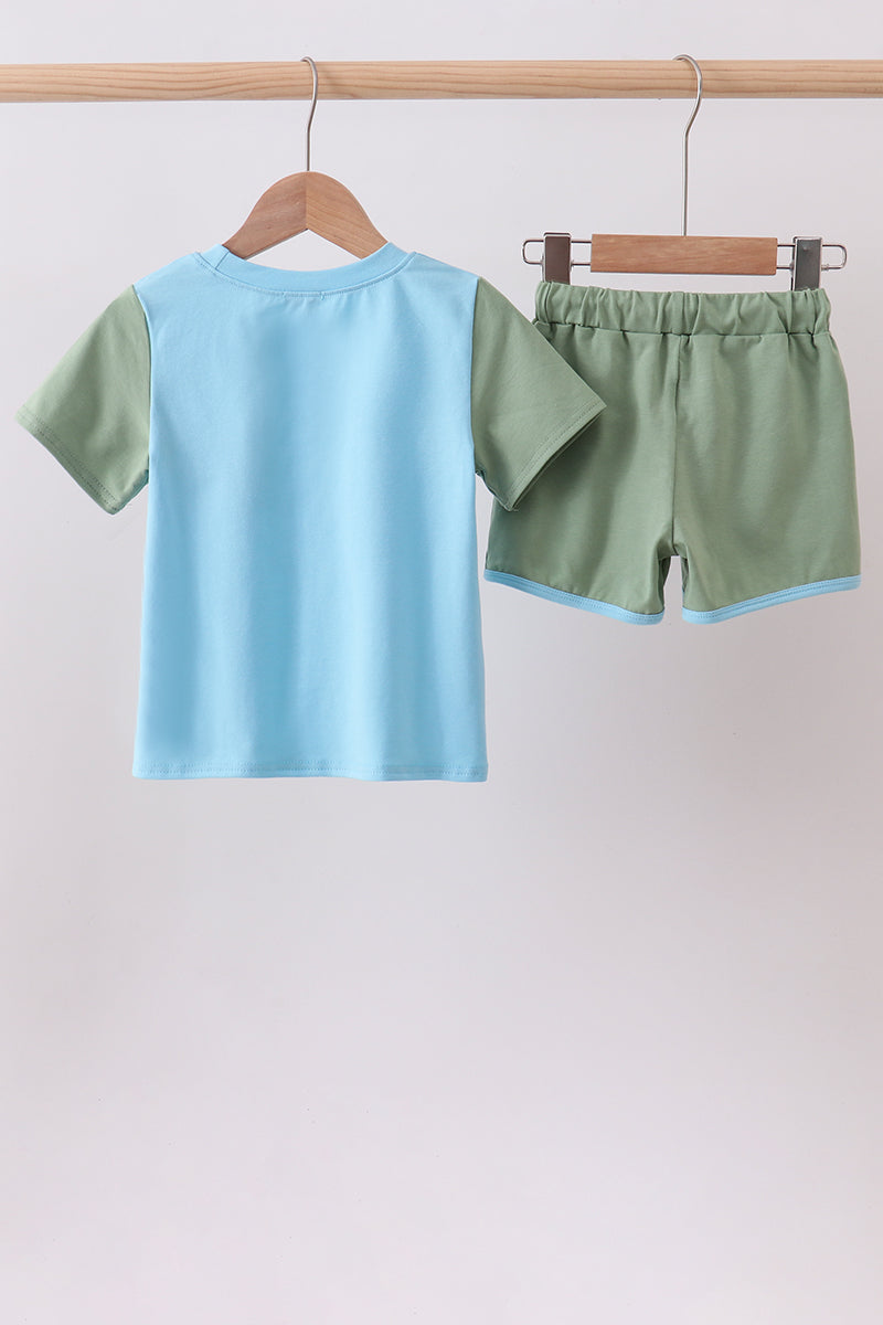 Blue sage shorts set