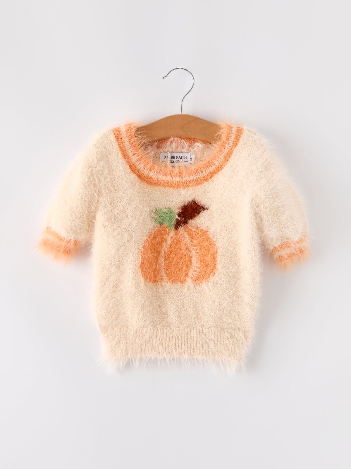 Fall Pumpkin Orange Girls Pullover Sweater