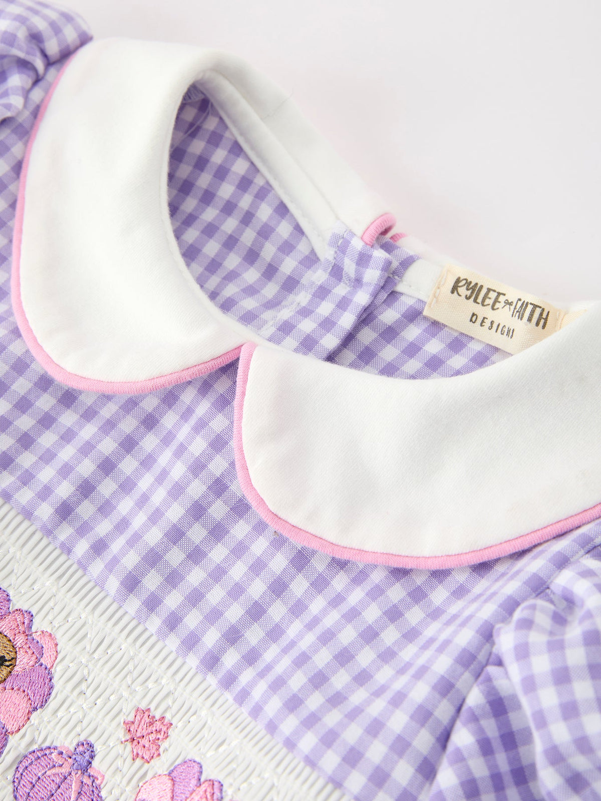 Thanksgiving Turkey Smocked Plaid Bow Girls Dress