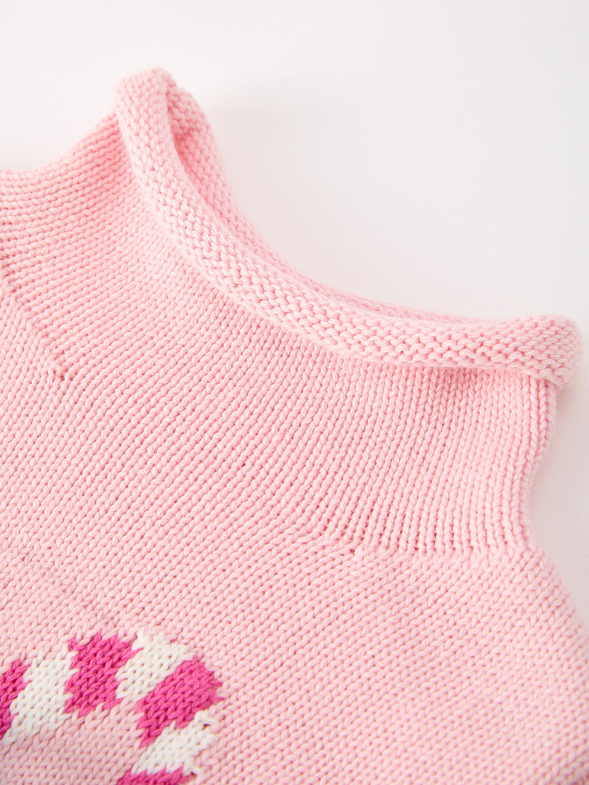 Christmas Candy Cane Bow Knit Baby Girls Romper