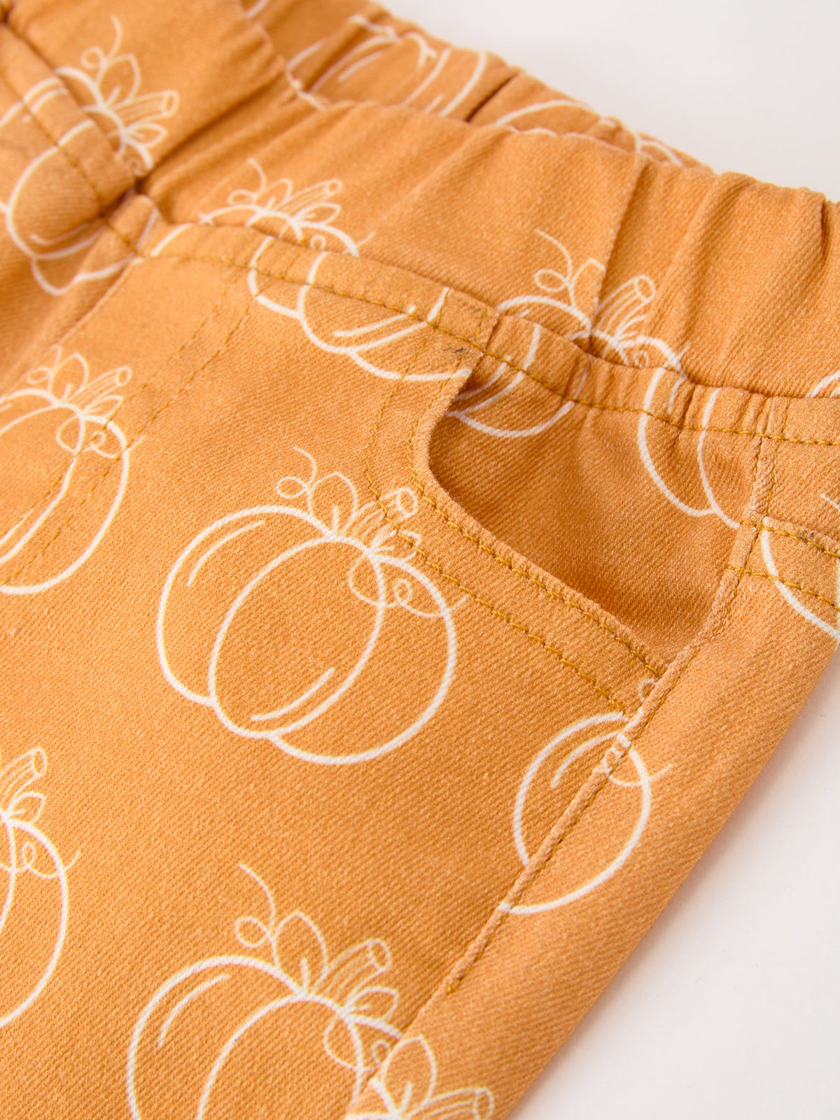 Fall Girls Pumpkin Bow Bell Bottom Pants