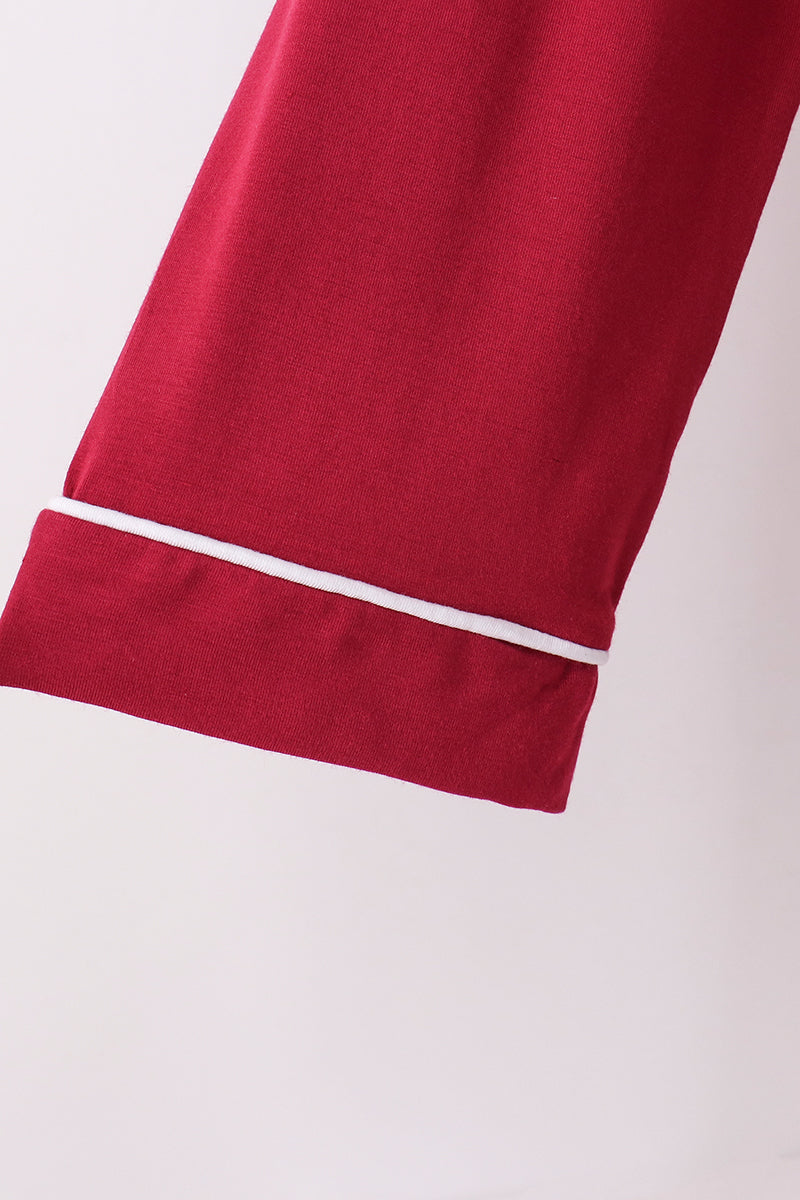 Burgundy bamboo mom pajama set