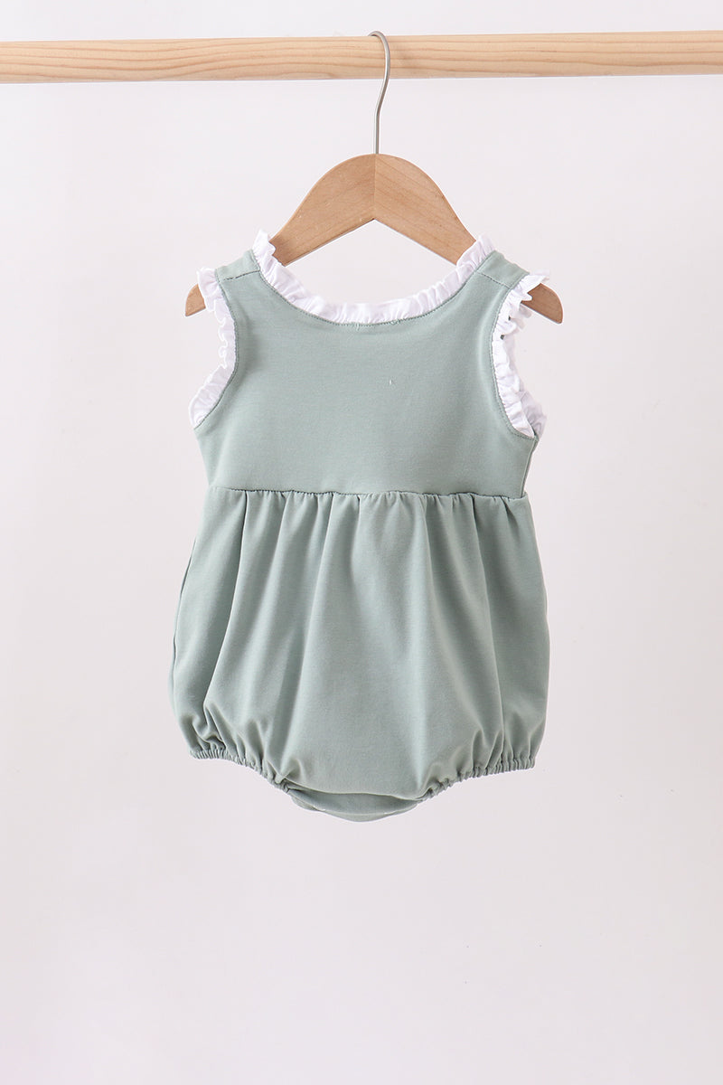 Sage starfish shell embroidery ruffle bubble
