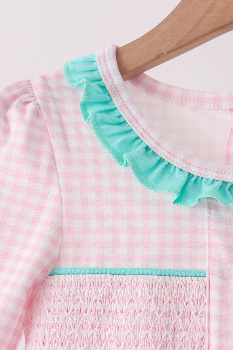 Pink Nutcracker Smocked Ruffle Pants Set