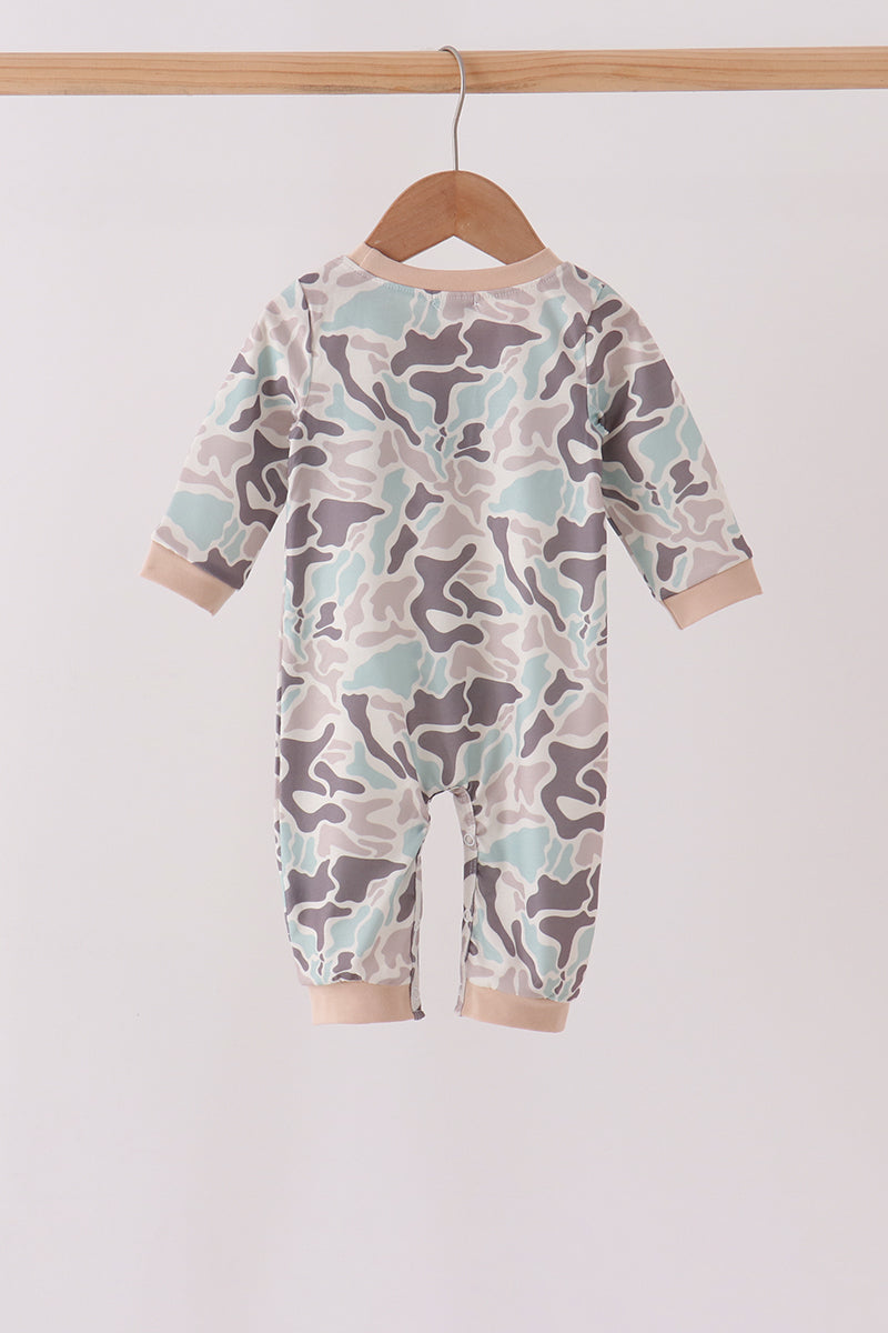 Hunting Deer Embroidery Romper